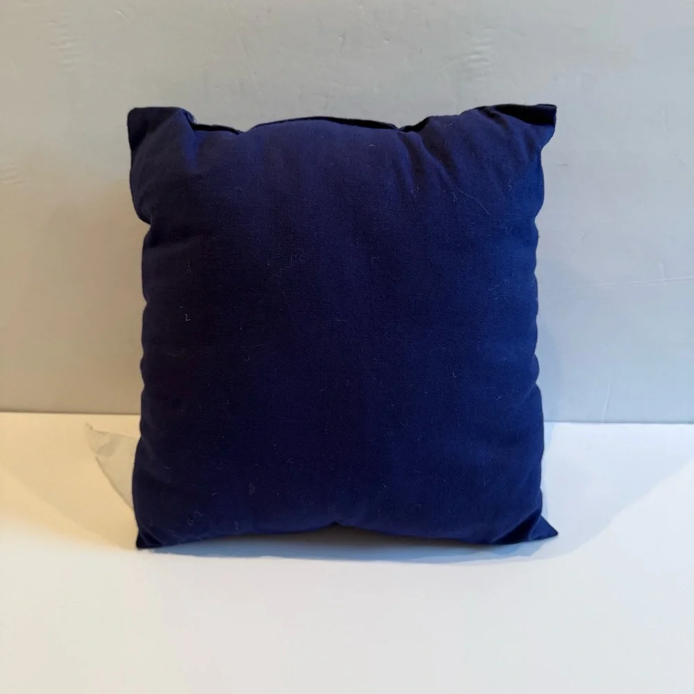 Navy Blue Throw Pillow with White Text Novelty Kids